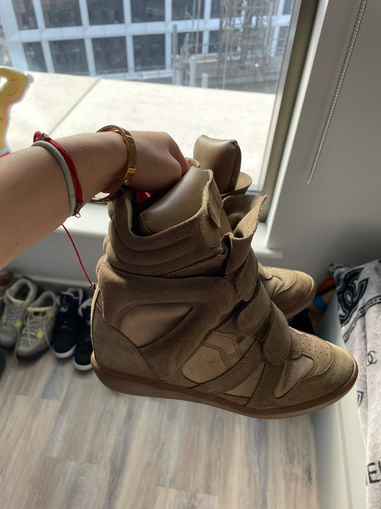 brown designer trainers